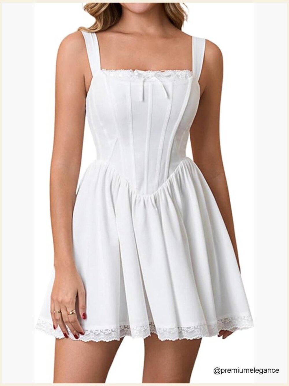 Corset Mini Dress Lace Up Back A-Line Sundress Women's Graduation Party